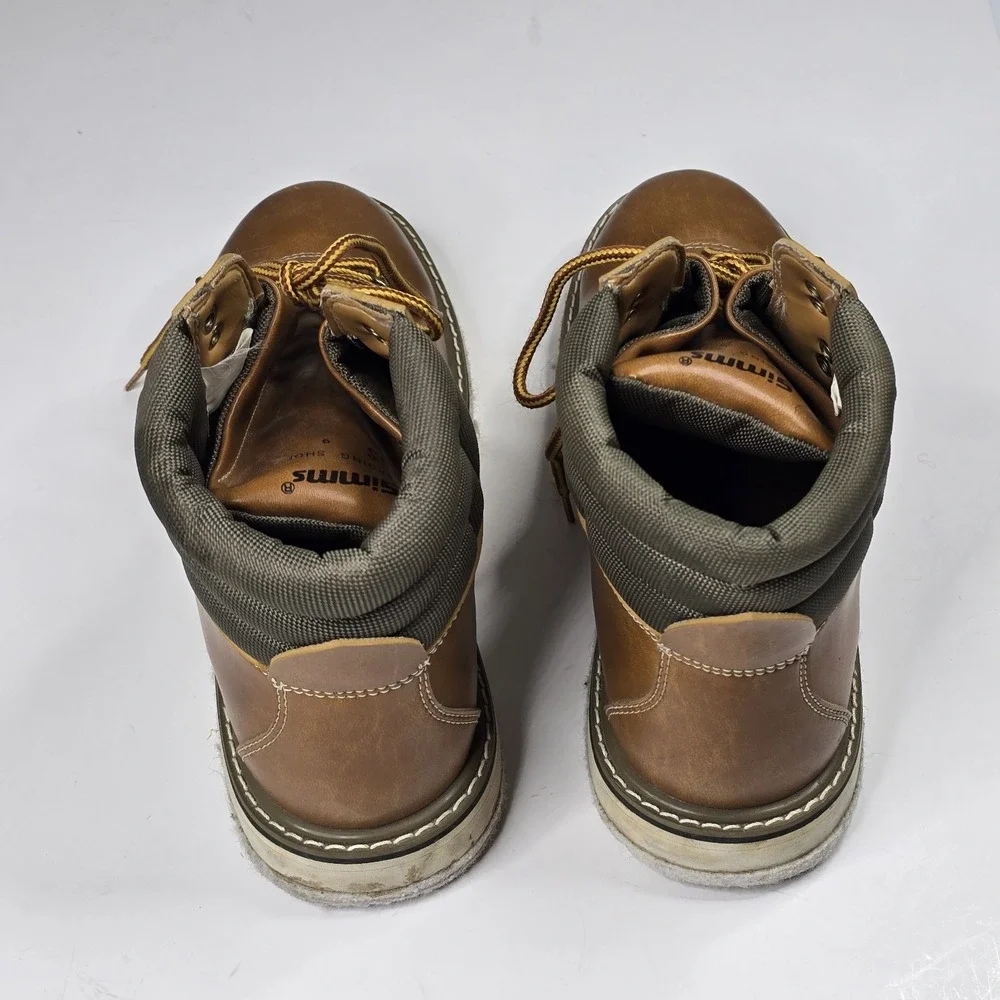Vintage Simms Wading Shoes Mens 9 Brown Felt Sole Fly Fishing Boots 4465 9M
